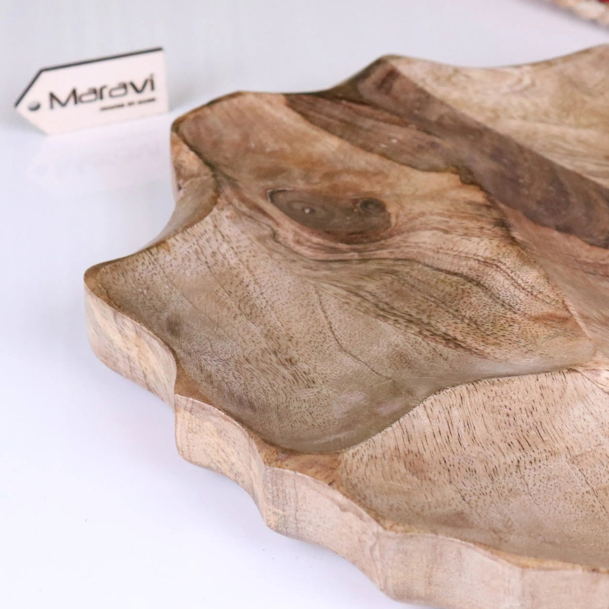 Kavira Mango Wood Divided Serving Dish, 3 Sections