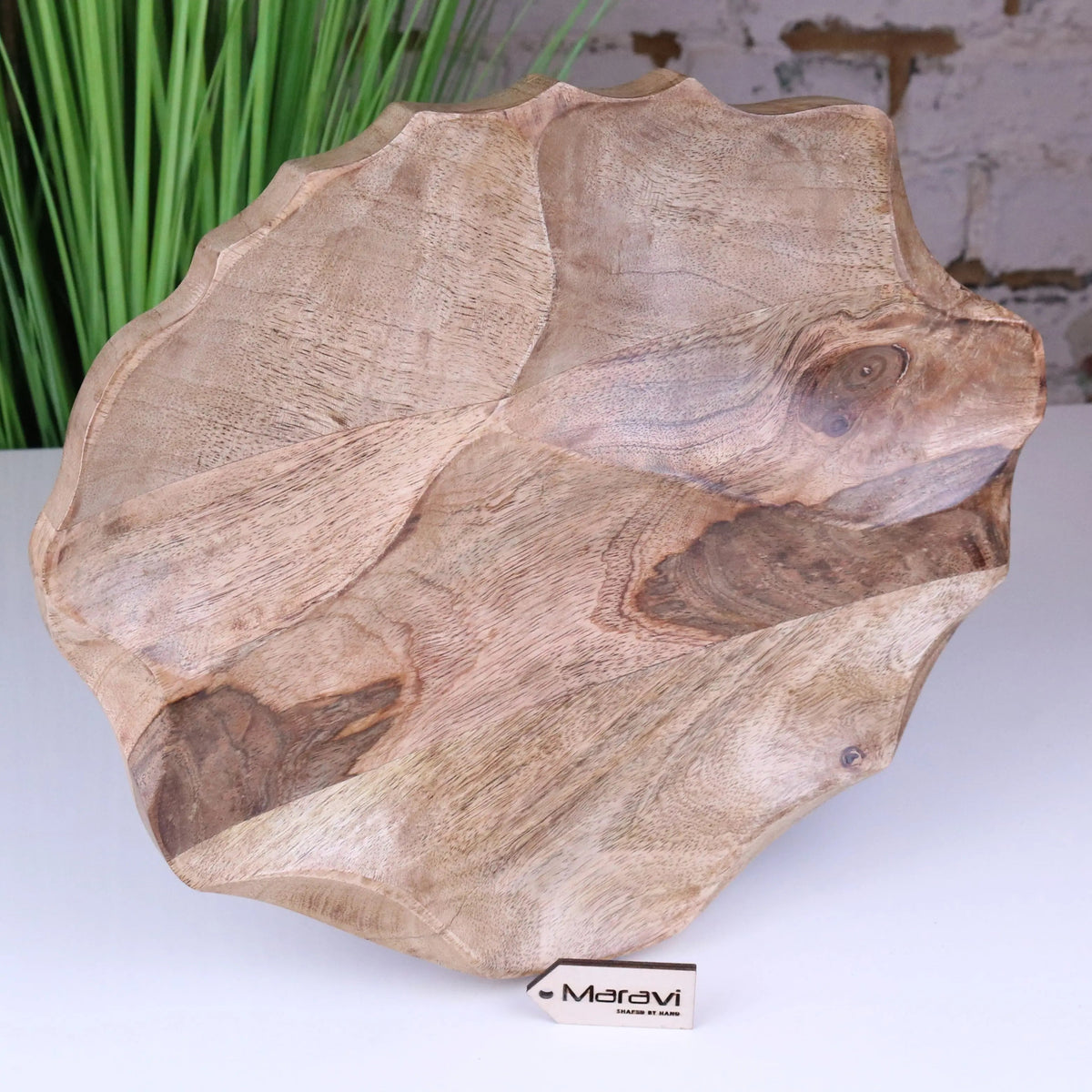 Kavira Mango Wood Divided Serving Dish, 3 Sections