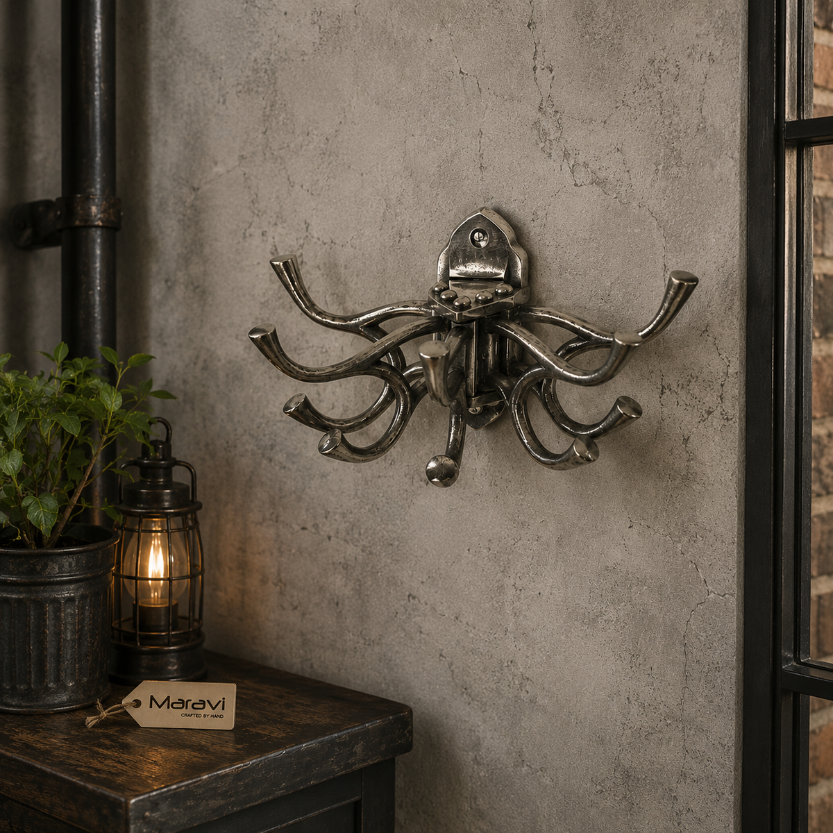 Kesda 5-Way Swivel Captain's Hooks in Vintage Aluminium