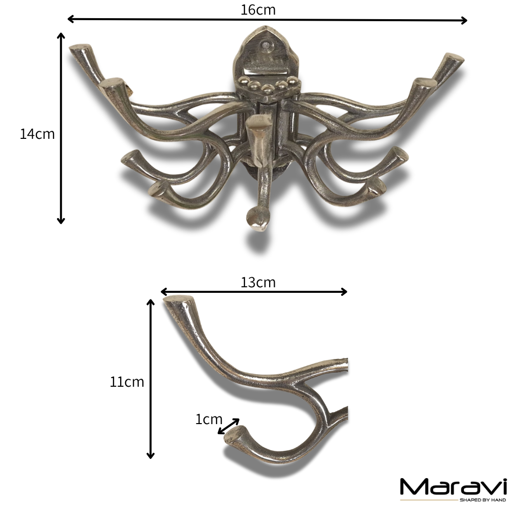 Kesda 5-Way Swivel Captain's Hooks in Vintage Aluminium