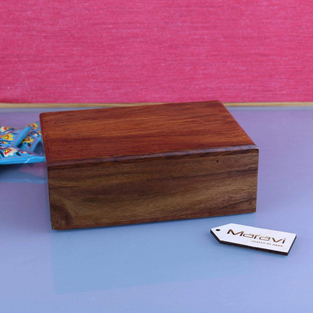 Khalka Plain Sheesham Wood Storage Box, 3 Sizes