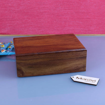 Khalka Plain Sheesham Wood Storage Box, 3 Sizes
