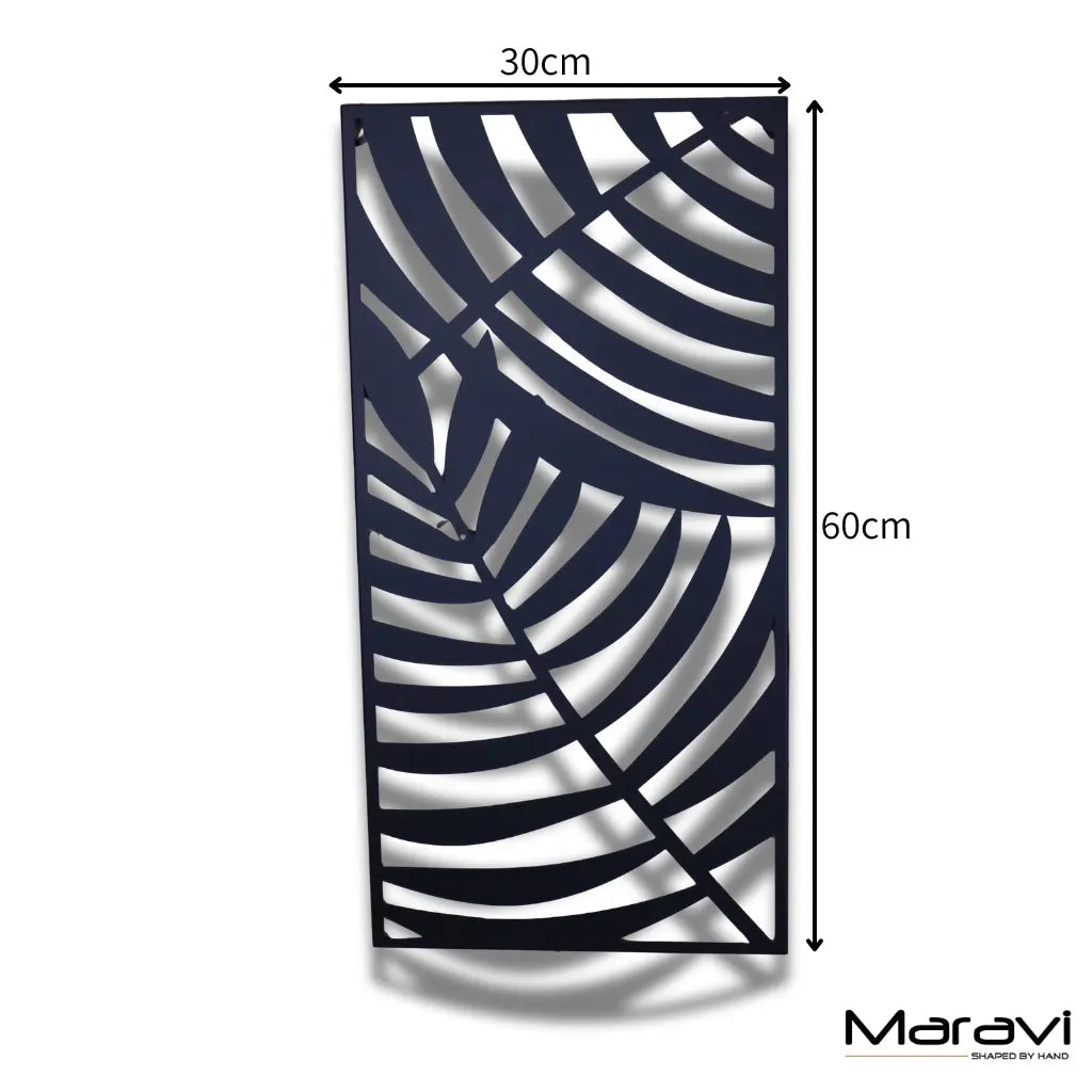 Kireta Black Metal Leaf Wall Art 60 cm