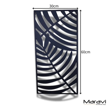 Kireta Black Metal Leaf Wall Art 60 cm