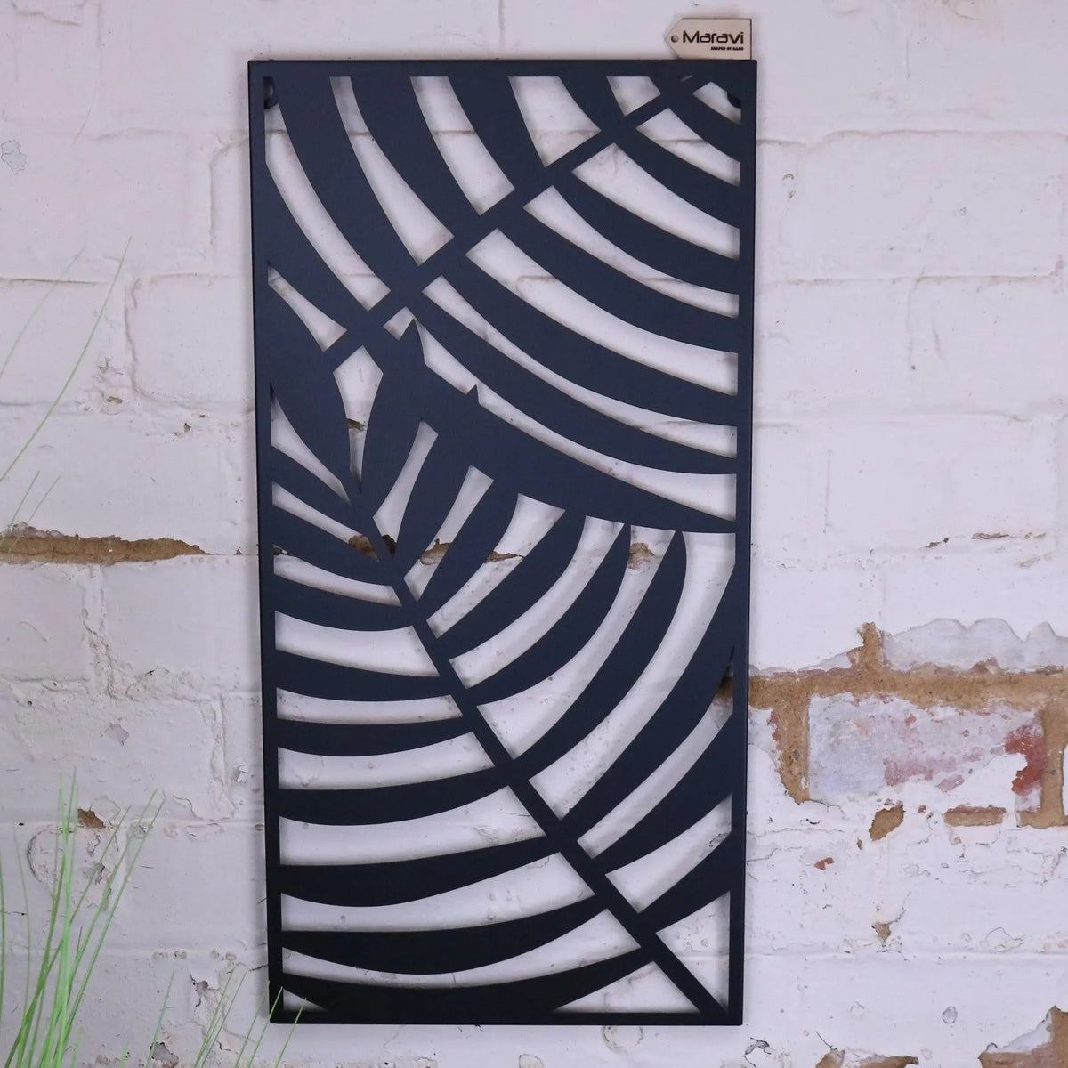 Kireta Black Metal Leaf Wall Art 60 cm