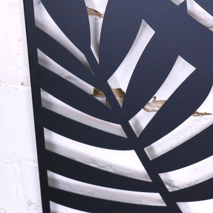 Kireta Black Metal Leaf Wall Art 60 cm