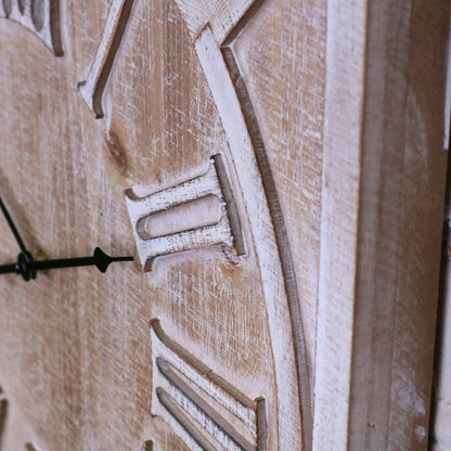 Large Square Wooden Wall Clock 60 cm, Distressed White or Grey