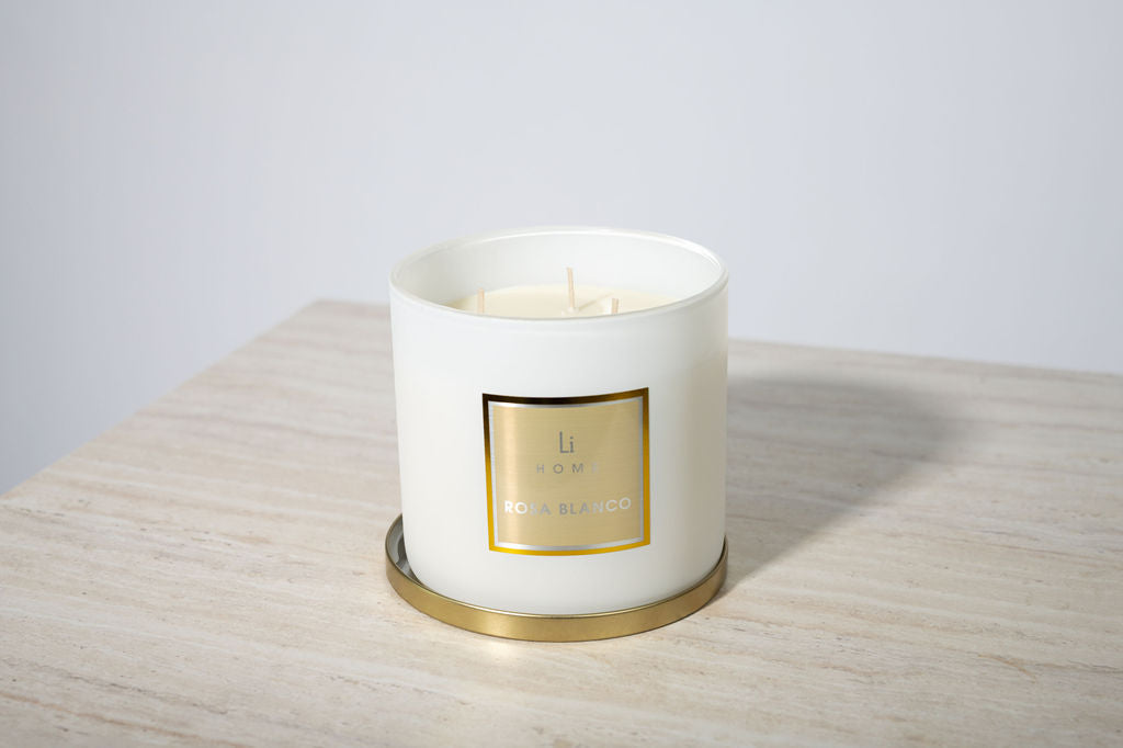 Lifestyle Home Collection Rosa Blanco 3-Wick Soy Candle 1kg