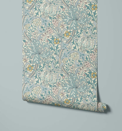 Bobbi Beck Lily Arts and Crafts Floral Wallpaper