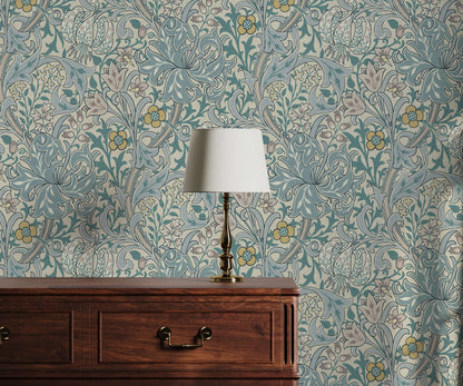 Bobbi Beck Lily Arts and Crafts Floral Wallpaper