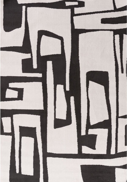 Loft Abstract Dark Grey Rug