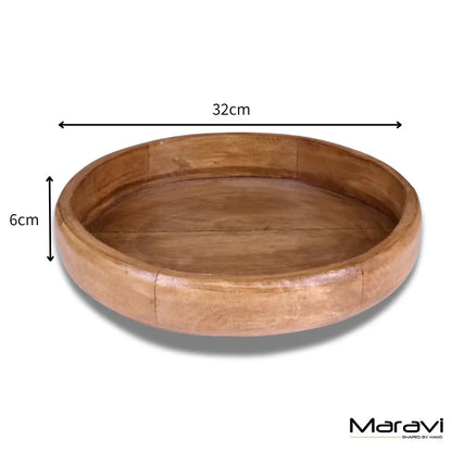Segti Mango Wood Fruit Bowl Tray 33 cm
