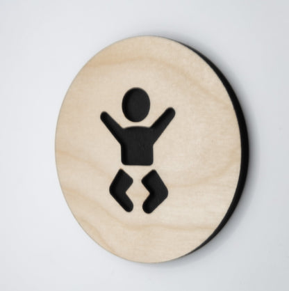 Baby Changing Door Sign - Bathroom