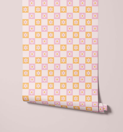Bobbi Beck Mabel Daisy Check Wallpaper