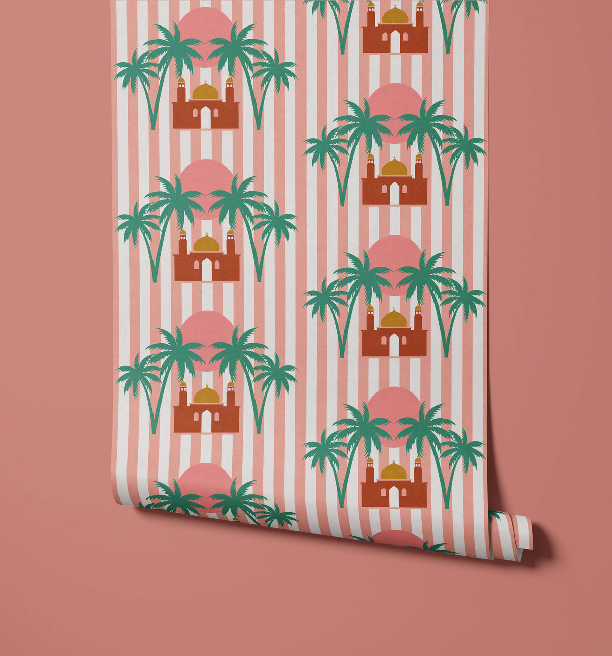 Bobbi Beck Mirage Palm Palace Stripe Wallpaper