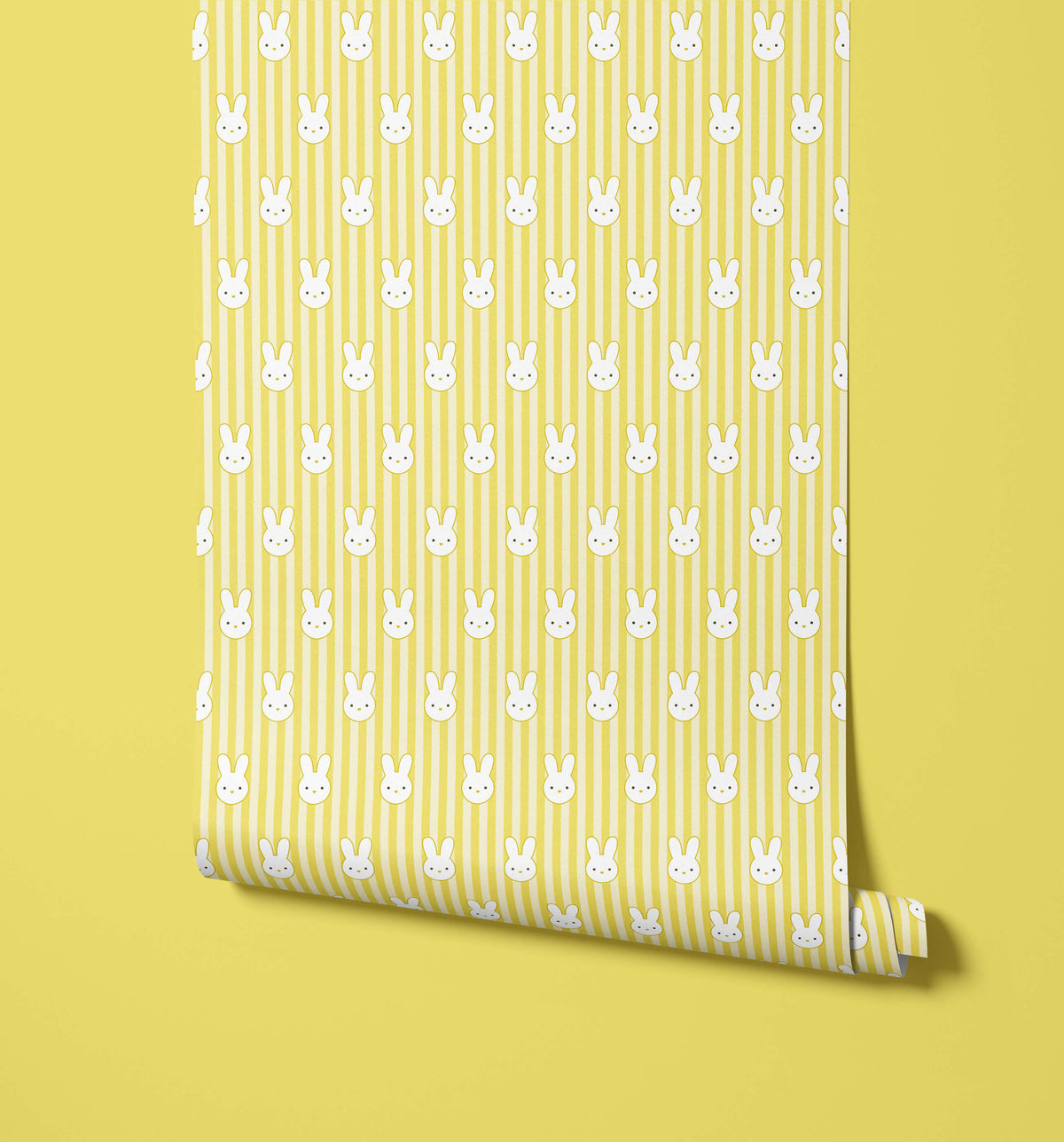 Bobbi Beck Mochi Bunny Stripe Wallpaper