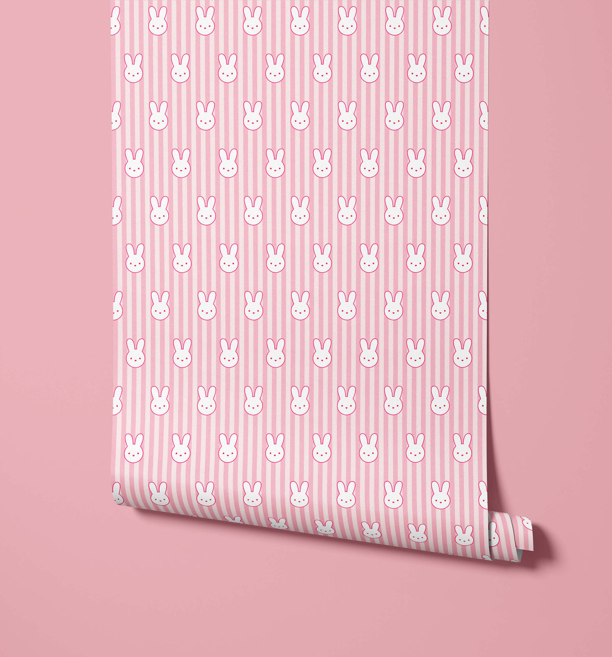 Bobbi Beck Mochi Bunny Stripe Wallpaper
