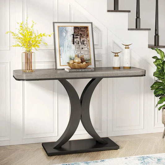 100cm Modern Geometric Console Table | Narrow Entryway & Sofa Table