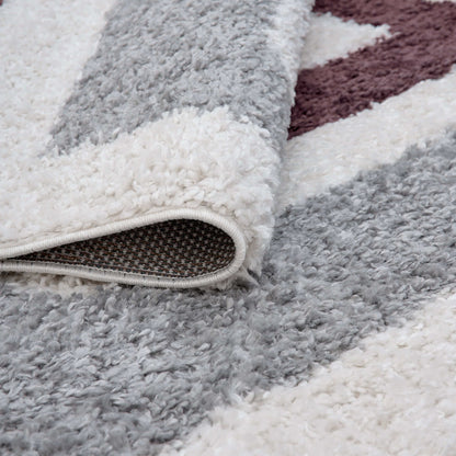 Moodi Shaggy Grey/Purple Contour Rug
