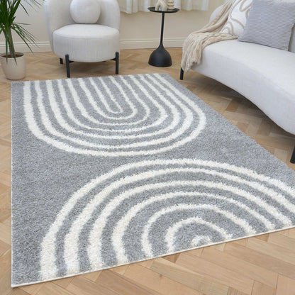 Moodi Shaggy Grey Echo Rug