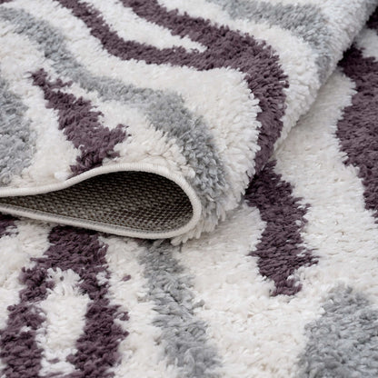 Moodi Shaggy Grey/Purple Mauvine Rug