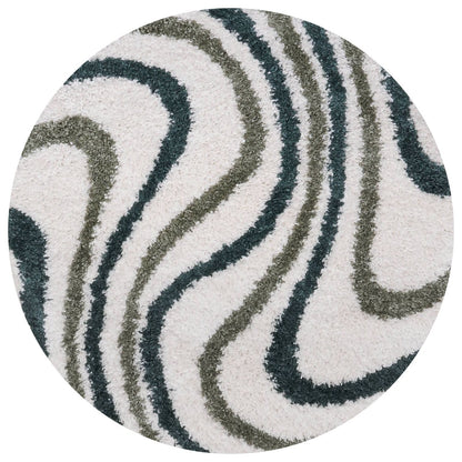 Moodi Shaggy Green Rippletide Rug