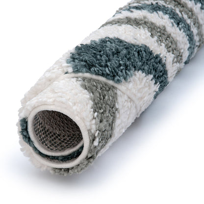 Moodi Shaggy Green Rippletide Rug