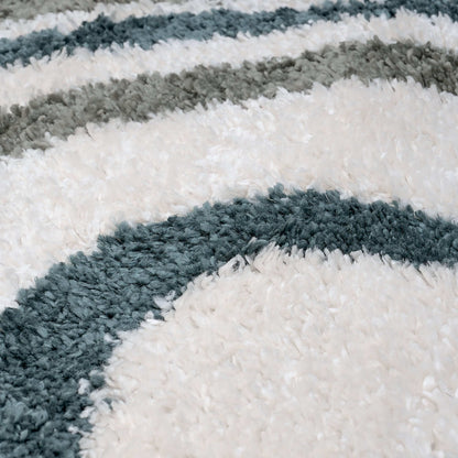 Moodi Shaggy Green Rippletide Rug