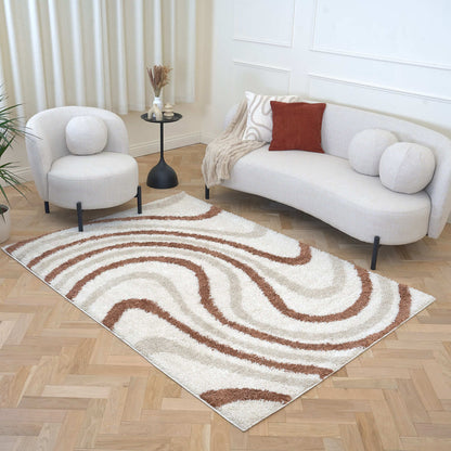 Moodi Shaggy Cream/Terra Sunhaze Rug