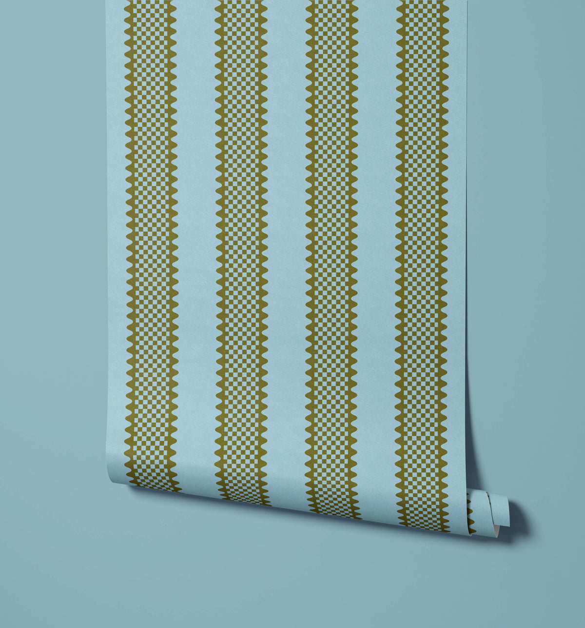 Bobbi Beck Nahla Scalloped Check Stripe Wallpaper