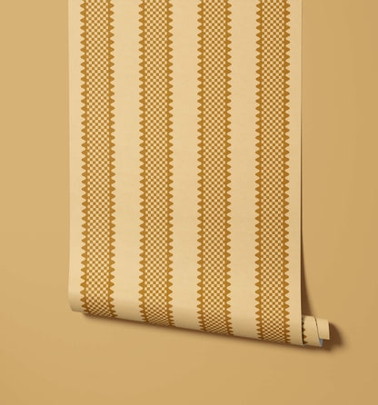 Bobbi Beck Nahla Scalloped Check Stripe Wallpaper