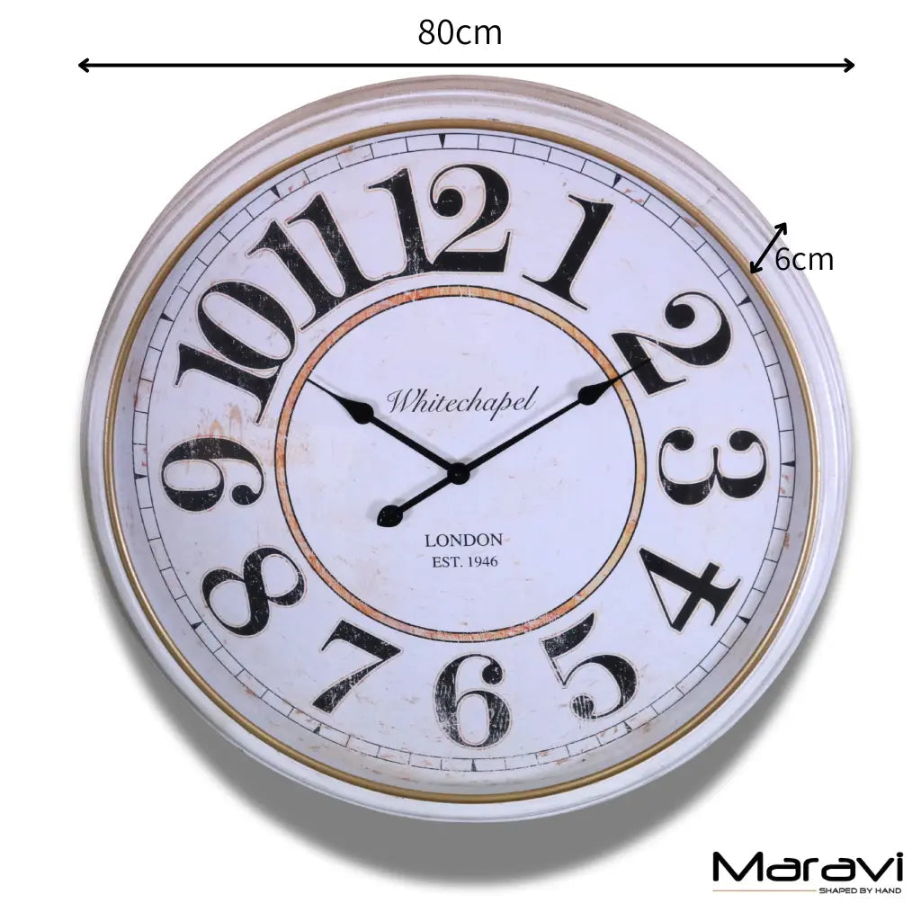 Nivara Antique Style Round Wall Clock 80 cm