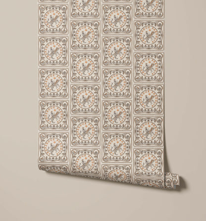 Bobbi Beck Ocelot Vintage Western Tile Wallpaper