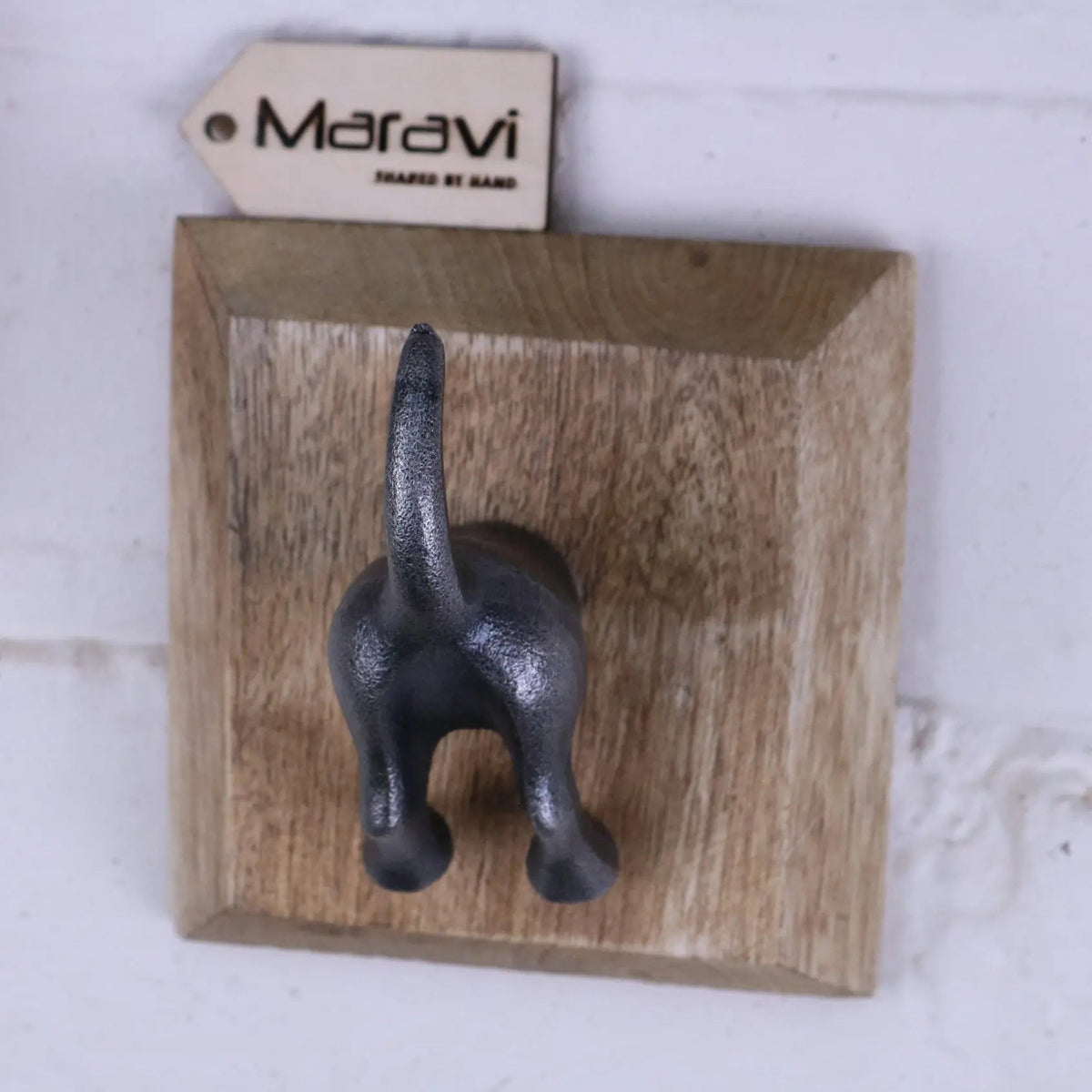 Odhari Dog Tail Coat Hooks, Antique Silver or Gold, Set of 2