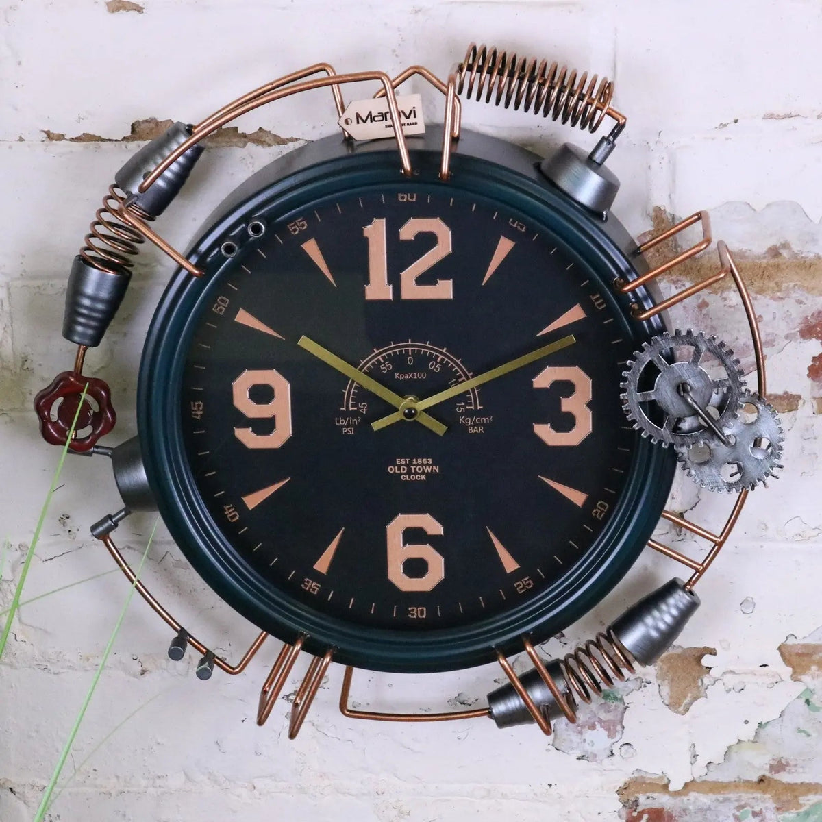 Orika Industrial Steampunk Wall Clock 45 cm