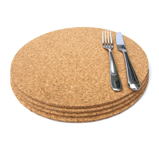 Natural Round Cork Placemats | Set of 4