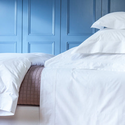 Dormitory Palazzo White Corded Percale Duvet Cover, Pillowcases & Flat Sheet
