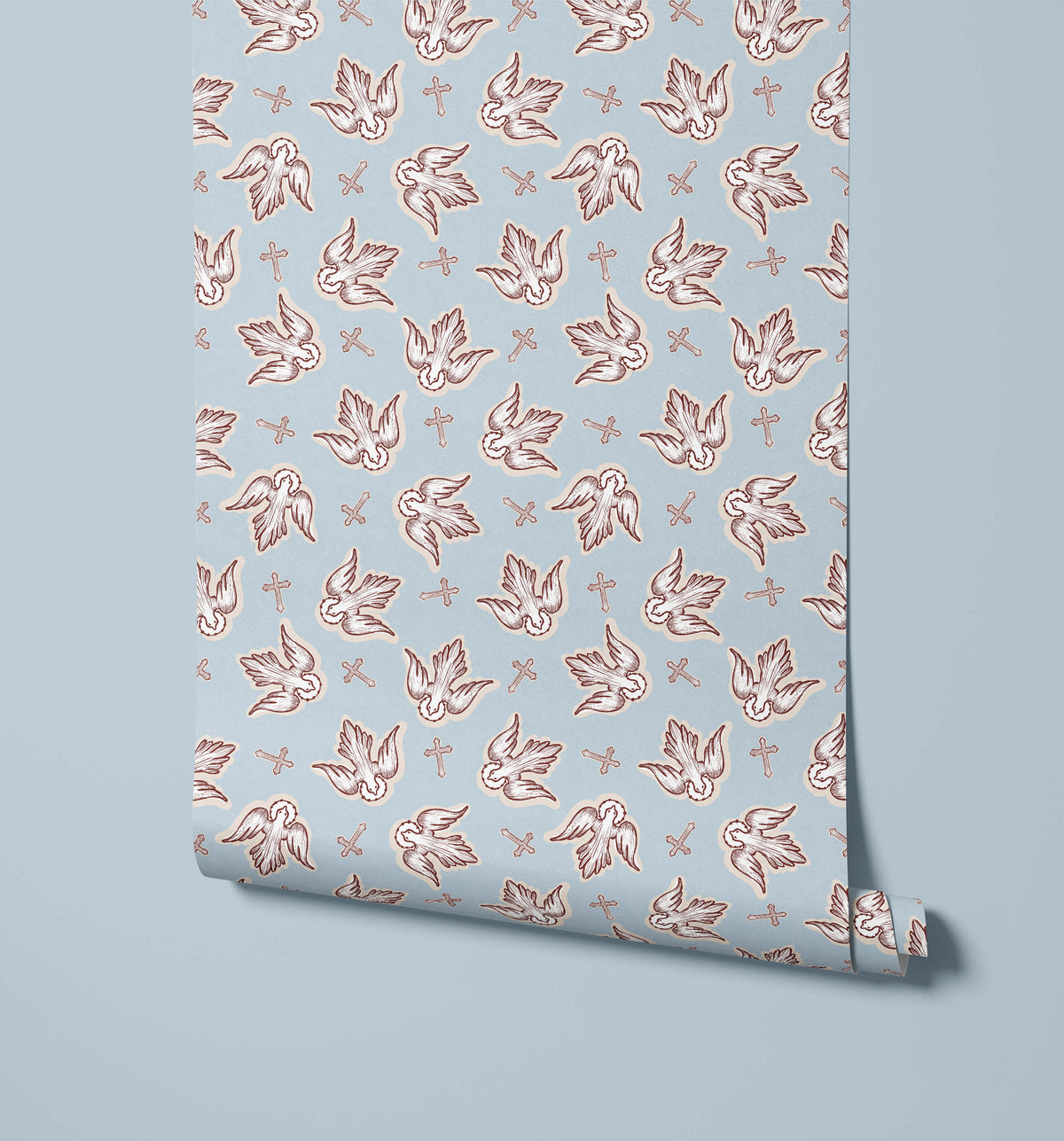 Bobbi Beck Paloma Dove and Cross Wallpaper