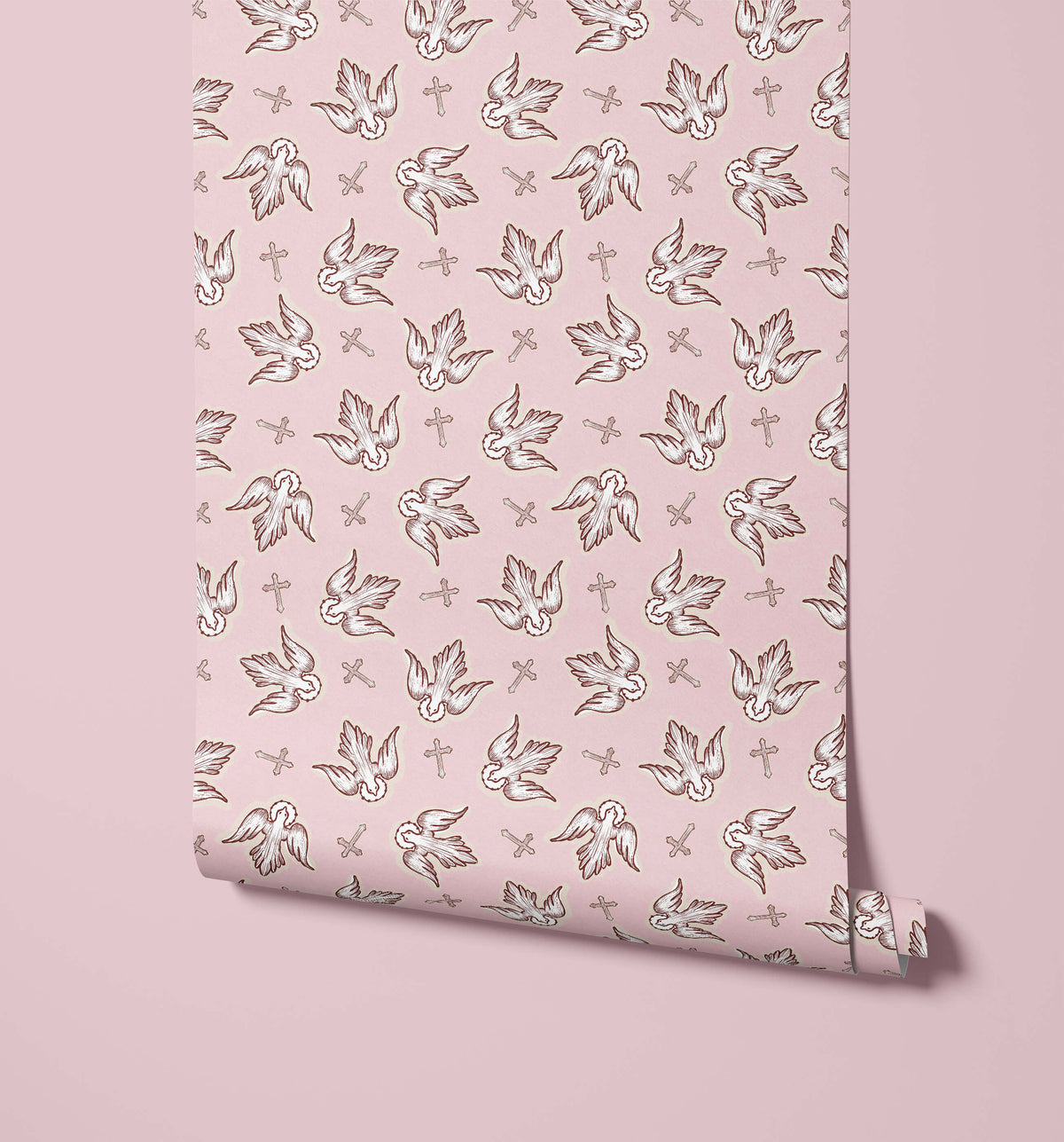 Bobbi Beck Paloma Dove and Cross Wallpaper