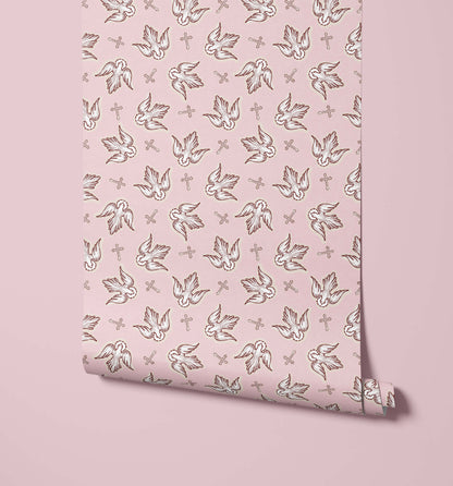 Bobbi Beck Paloma Dove and Cross Wallpaper