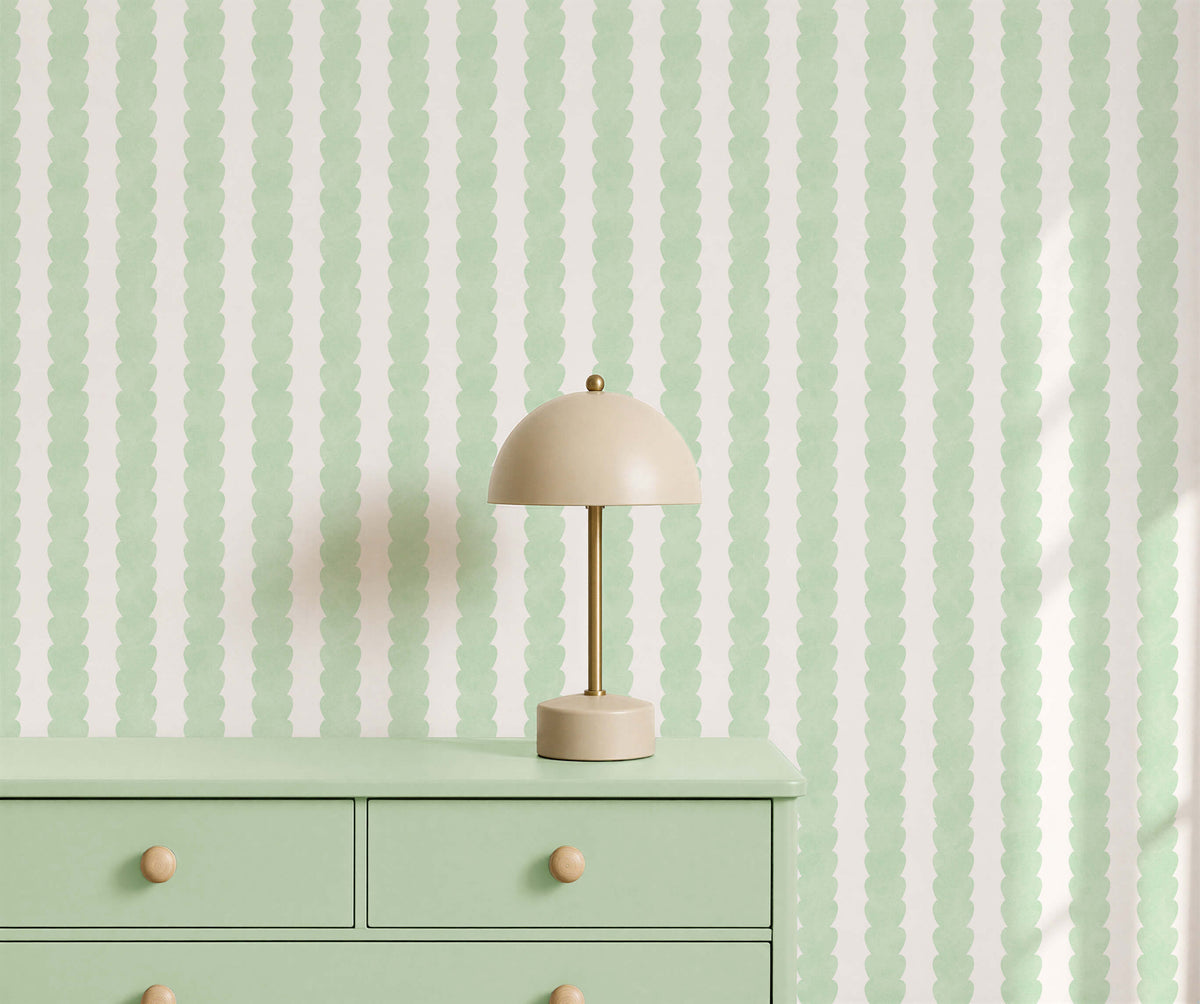 Bobbi Beck Pebble Scalloped Stripe Wallpaper