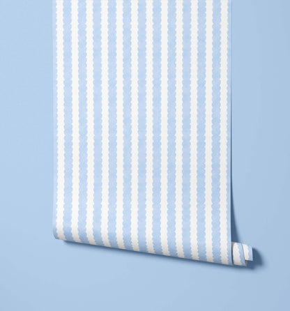 Bobbi Beck Pebble Scalloped Stripe Wallpaper