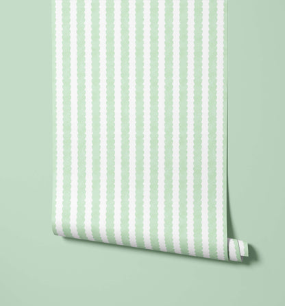 Bobbi Beck Pebble Scalloped Stripe Wallpaper