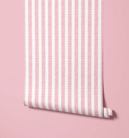 Bobbi Beck Pebble Scalloped Stripe Wallpaper
