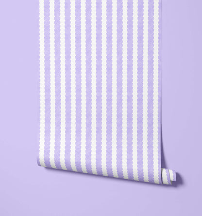 Bobbi Beck Pebble Scalloped Stripe Wallpaper
