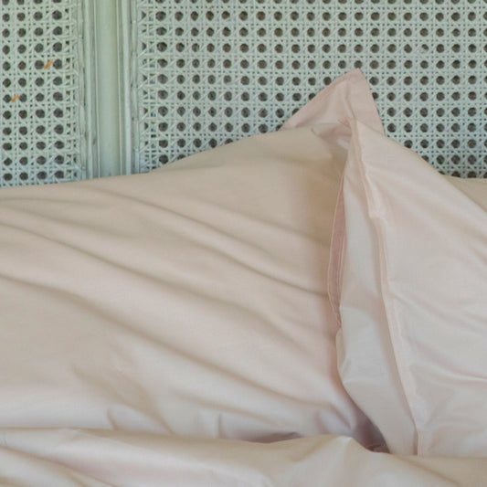 Dormitory Rest Blush Pink Percale Duvet Cover & Pillowcases