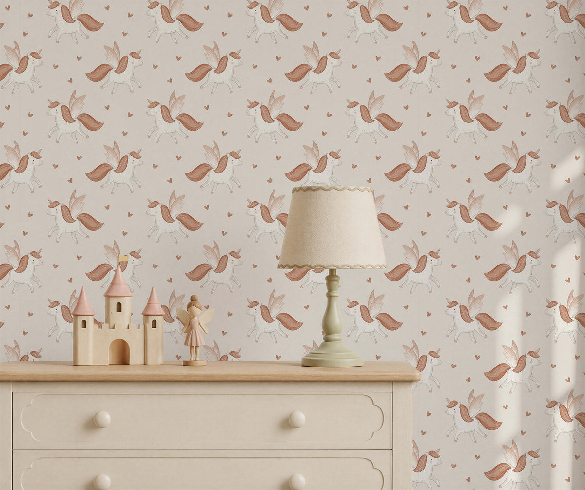 Bobbi Beck Pippin Winged Unicorn Wallpaper