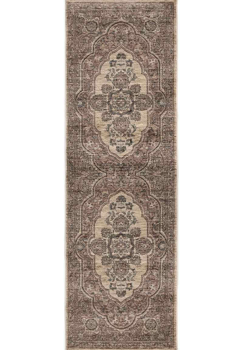 Raja Medallion Vintage Rug – Brown Heritage Elegance