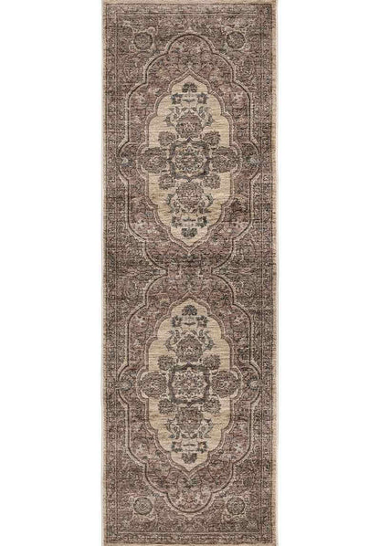 Raja Medallion Vintage Rug – Brown Heritage Elegance