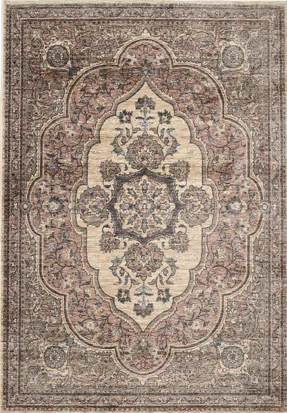 Raja Medallion Vintage Rug – Brown Heritage Elegance